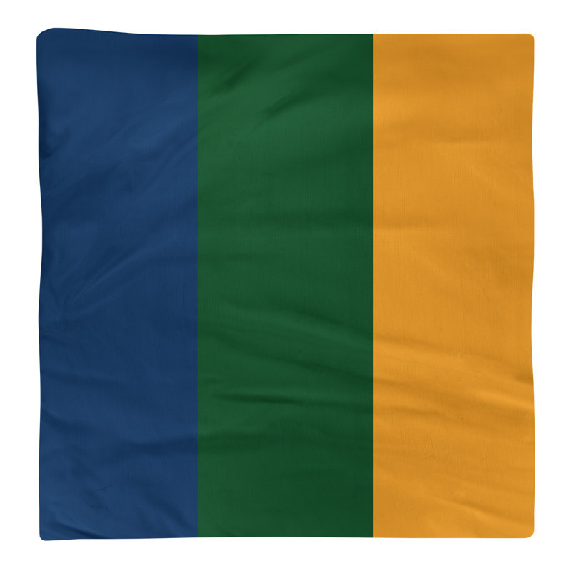 Utah Striped Square Napkin, 10" W x 10" L, Navy/Green/Gold, Polyester