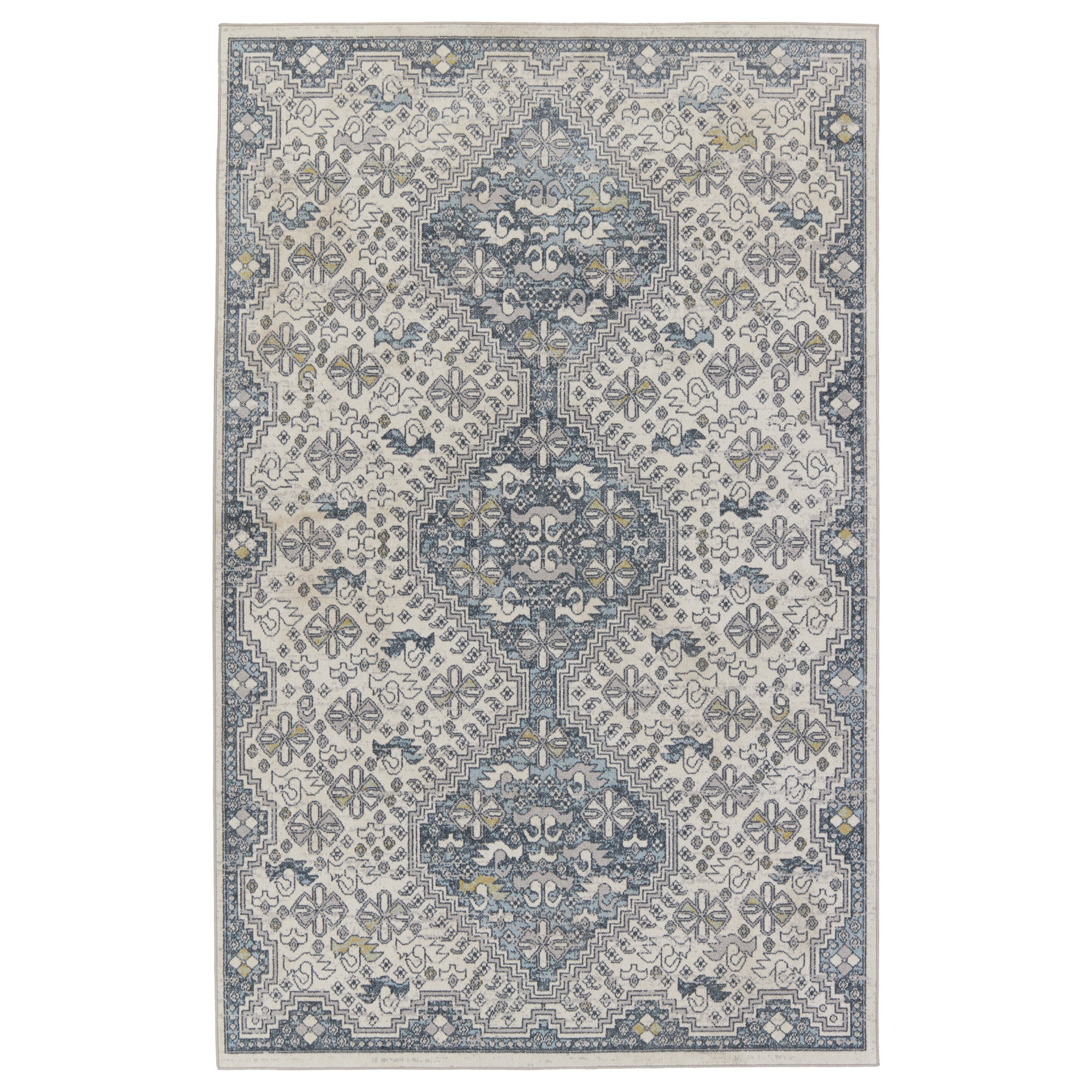 Phoebe Cream/Blue Rug, Rectangle 7'10" x 10'