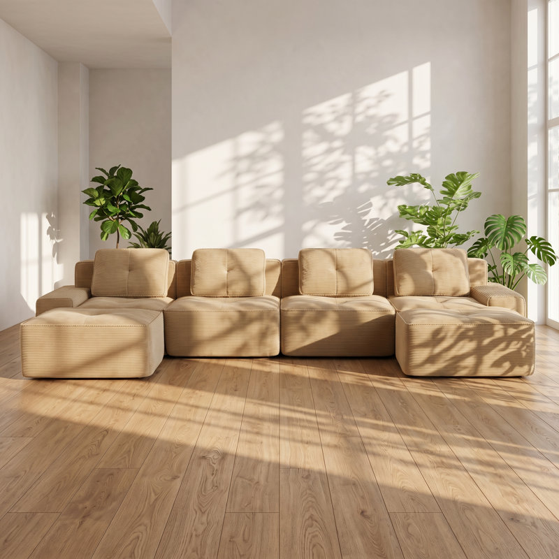 Canapé modulaire en U à 4 places en l 150,4 po x P 69,7 po x H 27,1 po Aura