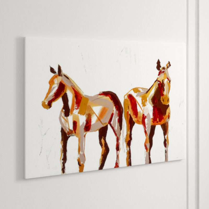 Painted Horses I Print by Milton Coppo, Outdoor, 36" H x 54" W x 1.5" D