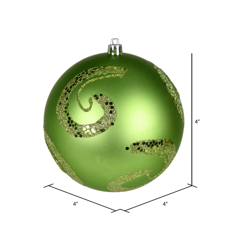 Ornement boule mat à paillettes, Céladon