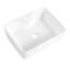Lavabo de salle de bain rectangulaire blanc en céramique au-dessus du comptoir - Conception simple, artisanat de haute qualité
