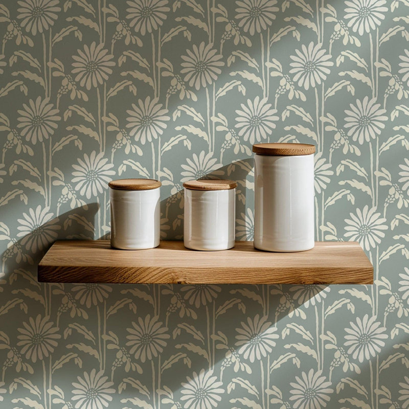Woodland Bloom - Floral Wallpaper, Pink Peppercorn, Faux Grasscloth, Non-pasted