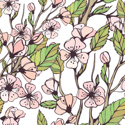 Blossoming Spring Branch 1 Piece Wrapped Canvas Wall Art