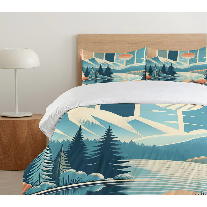 Mountain Duvet Cover, Queen Duvet Cover + 2 Standard Shams