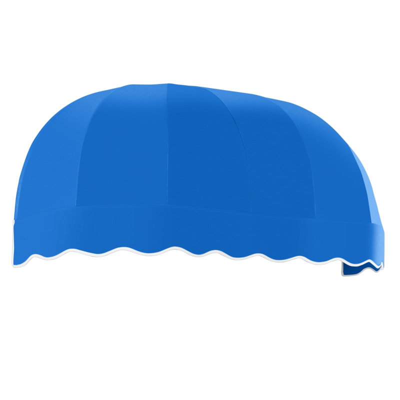 Awntech Chicago Acrylic Fabric Fixed Awning, Bright Blue, 33.25" H x 124.5" W x 26.25" D