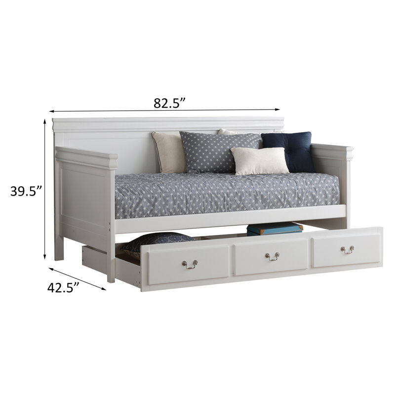 Titus Twin Platform Daybed With Trundle, White