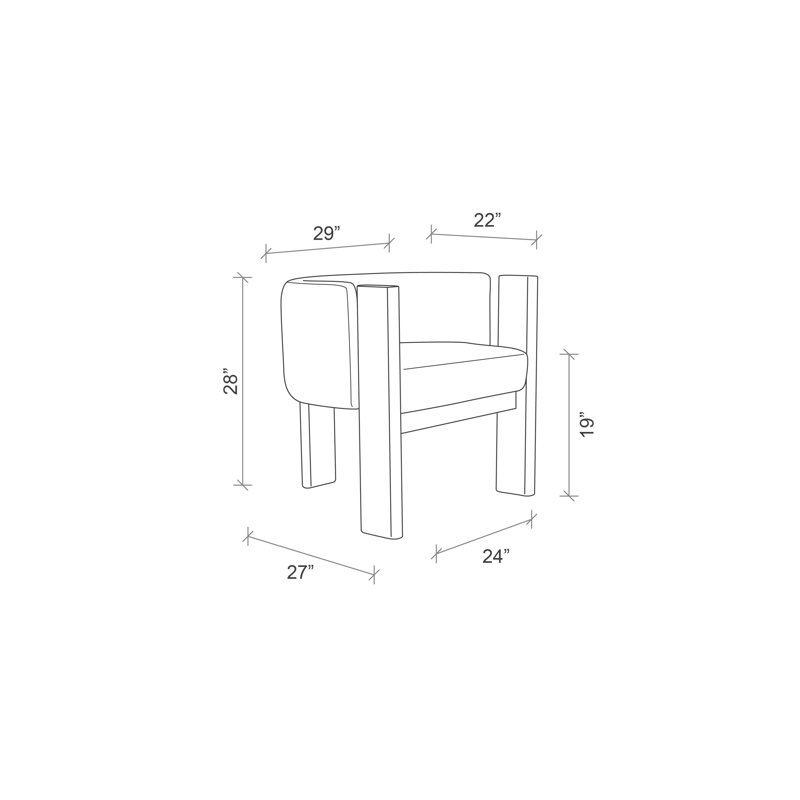 Egg Designs Boucle & Walnut Occasional Chair, White