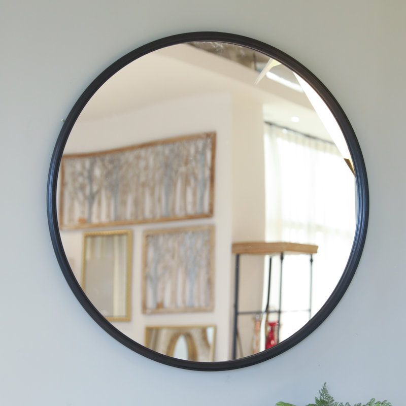 Aurilla Metal Flat Wall Mirror, Black