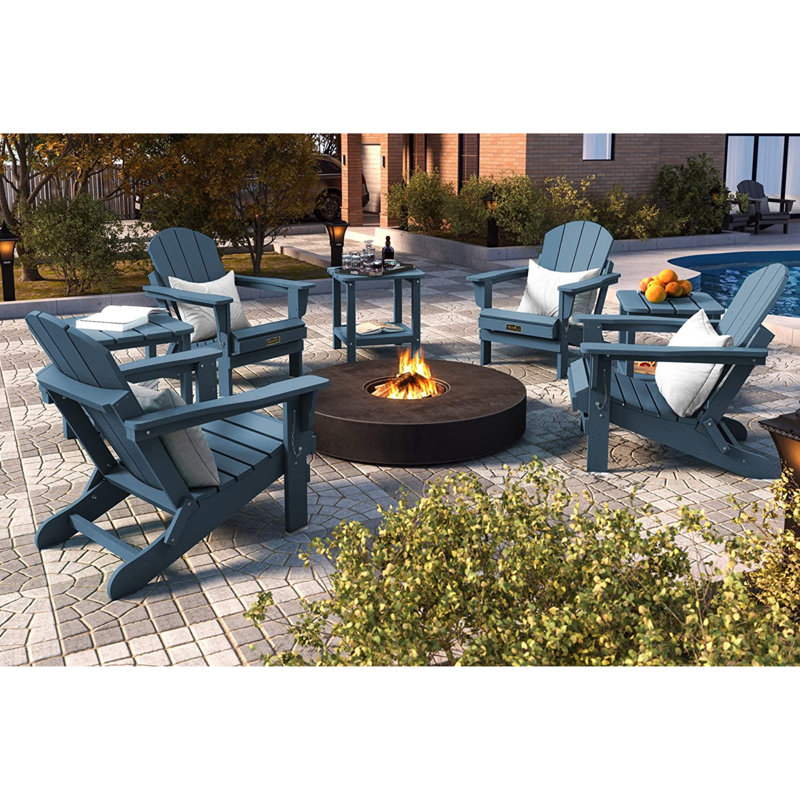 Foldable Outdoor Adirondack Chair, Blue