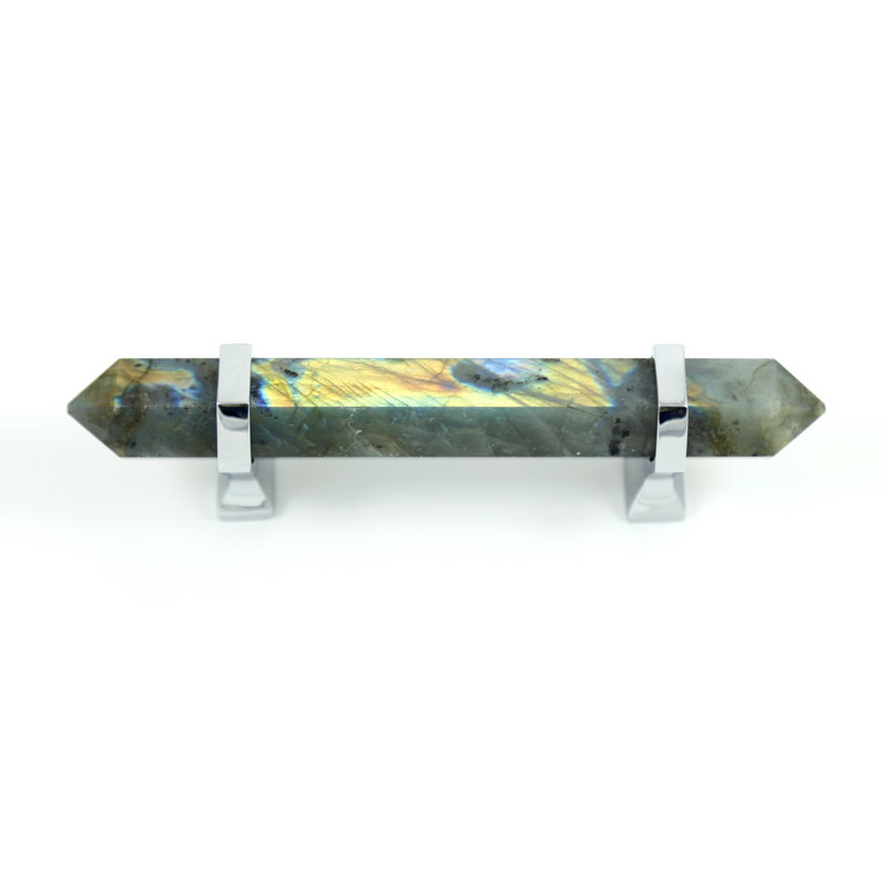 Labradorite Bar / Handle Pull, Chrome