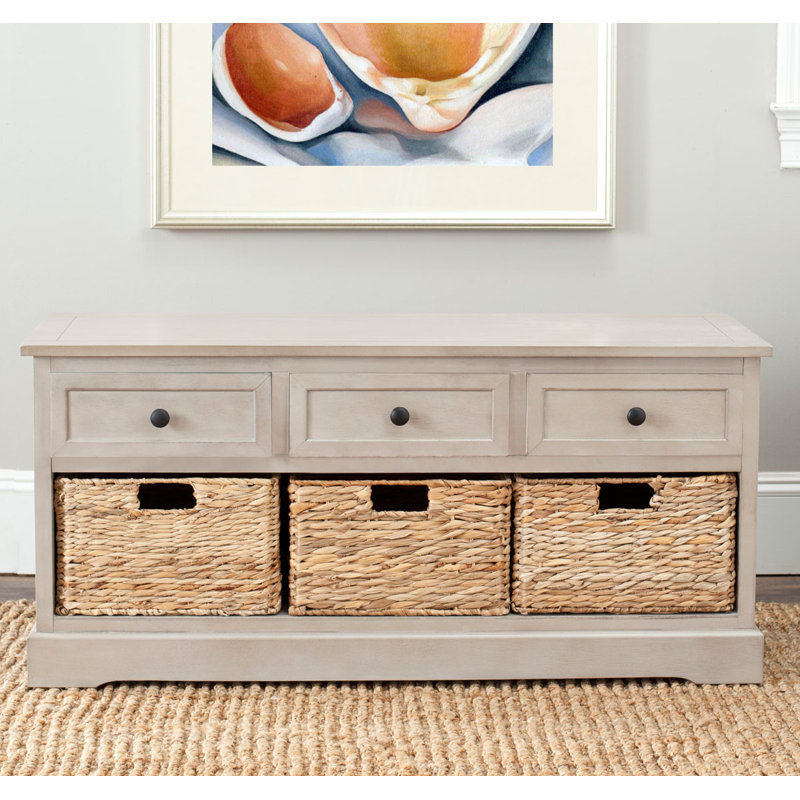 Banc de rangement 3 tiroirs Aneiyah Hern, Gris rétro