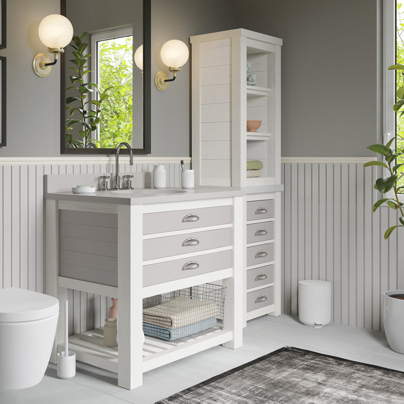 Brosse de toilette en polyrésine nervurée , Blanc