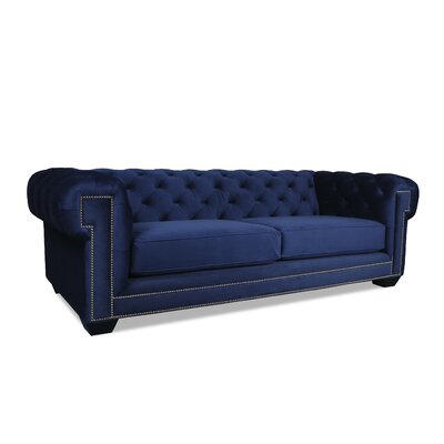 Atticus 90"" Velvet Rolled Arm Chesterfield Sofa with Reversible Cushions -  Rosdorf Park, 336529AA2EC248649C5D6AD7185B19A4