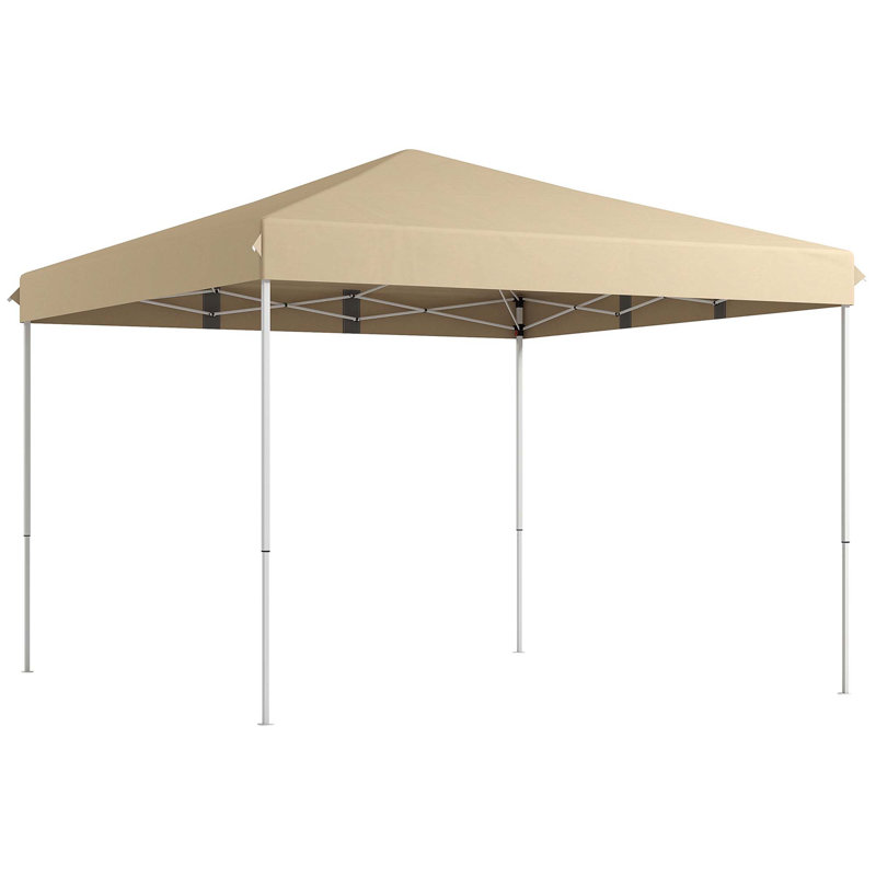 Outsunny 13' X 13' Pop Up Canopy Tent, Instant Sun Shelter, Tents For Parties, Height Adjustable, With Wheeled Carry Bag For Outdoor, Garden, Patio, Parties