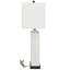 Lampe de table en céramique blanche à base cannelée avec abat-jour tambour