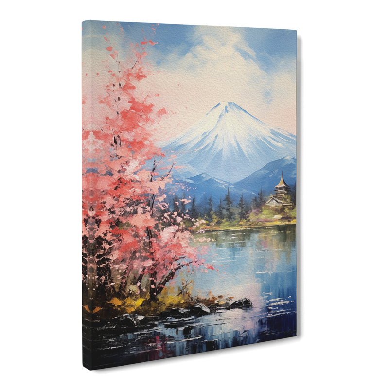 Mount Fuji Impressionism - Wrapped Canvas Print, 50cm H x 35cm W x 3cm D