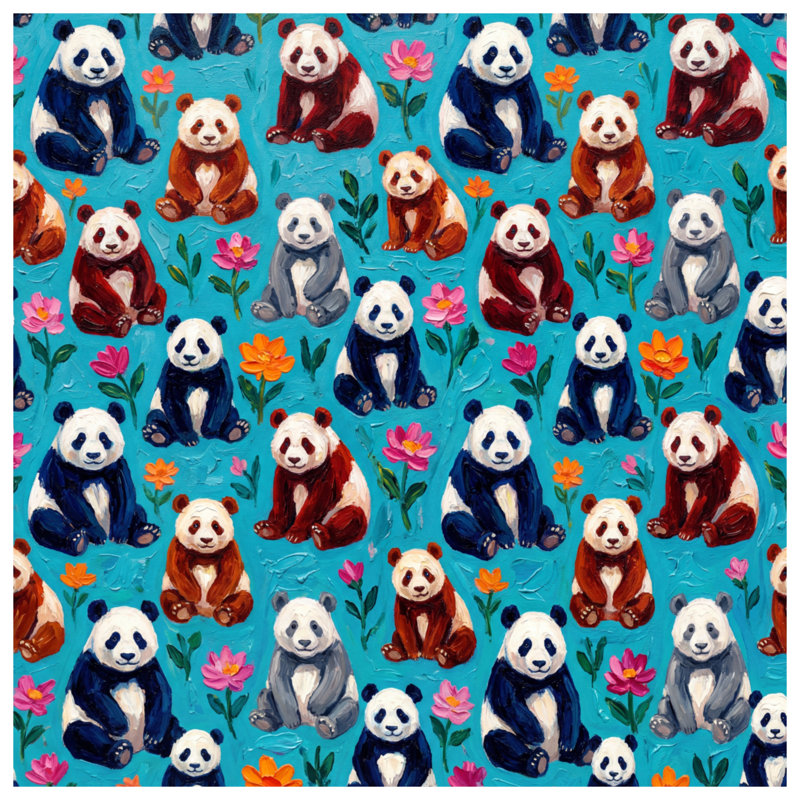 Rideaux de douche Pandas, L 70 po x H 72 po