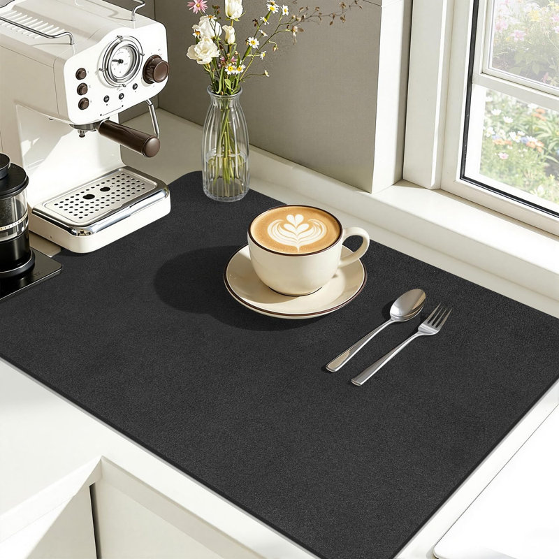Tapis de séchage de la vaisselle, tapis de café 17,5 po x 29,5 po super absorbant et antitache, Single - 31.5" L x 19.5" W