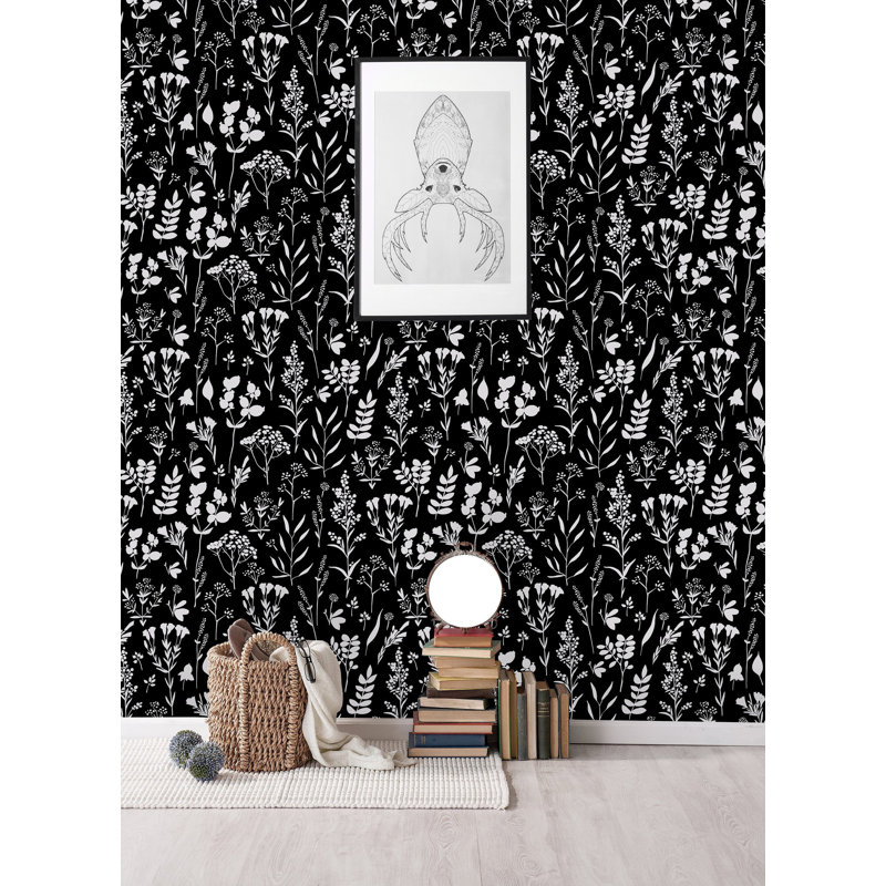 Peel & Stick Floral Wall Mural, 25"W x 120"H