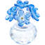 Figurine de bouquet de myosotis en cristal avec base ronde à facettes-883476273