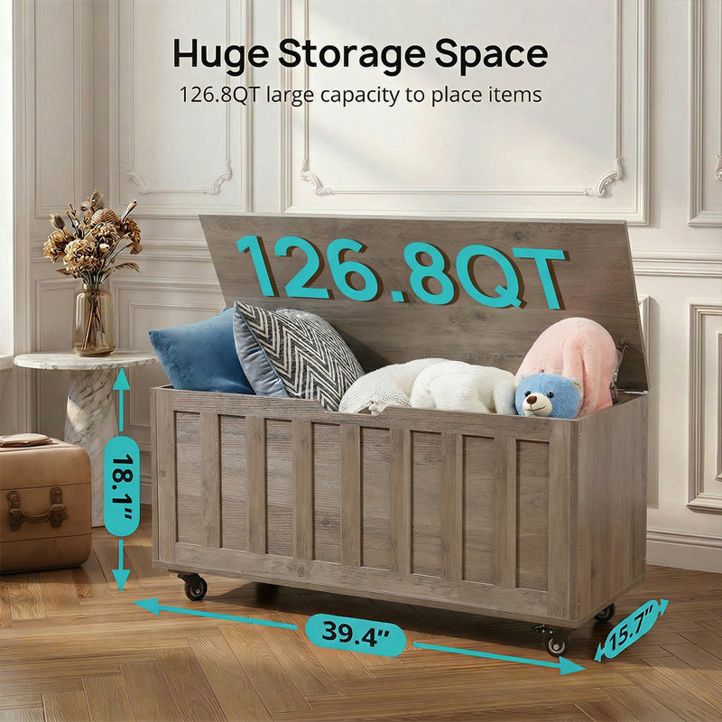 Storage Bench for Bedroom, Living Room, Gray
