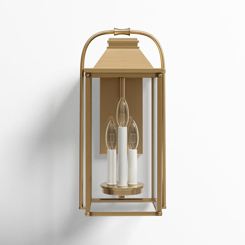 Newson Aluminum Wall Light, 22.5" H x 10.5" W x 9.13" D, Painted Distressed Brass