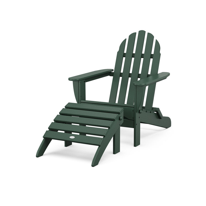 POLYWOOD Classic Adirondack 2-Piece Set, Dark Green