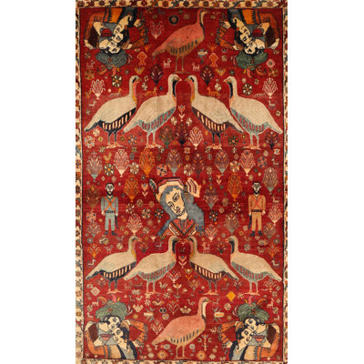 Tapis rouge/beige