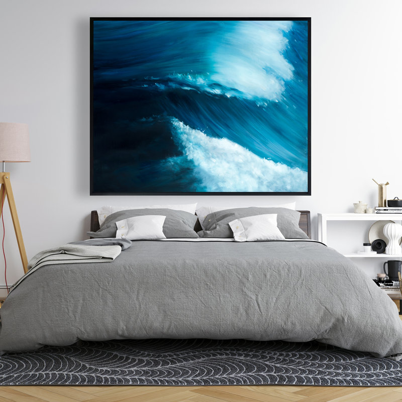 Unleashed Sea - Marine White Framed Canvas for Home Decor