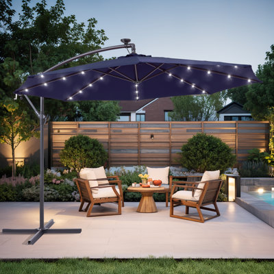 Doraine 120'' Lighted Cantilever Umbrella