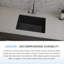 23" x 18" Quartz Kitchen Sink, Single Bowl Sink, Drop-in Sink, Undermount Sink, Granite Kitchen Sink, with Steel Grids and Basket Strainer-72644621