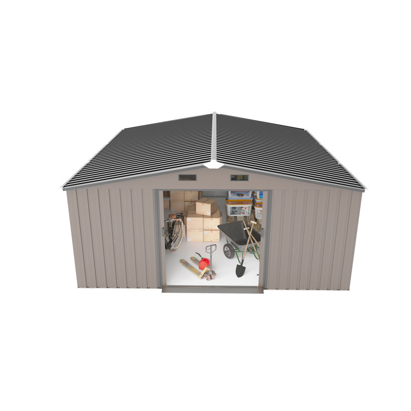 Remise de rangement extérieure en métal 10 pi x 12 pi avec murs en acier renforcé Campcraft