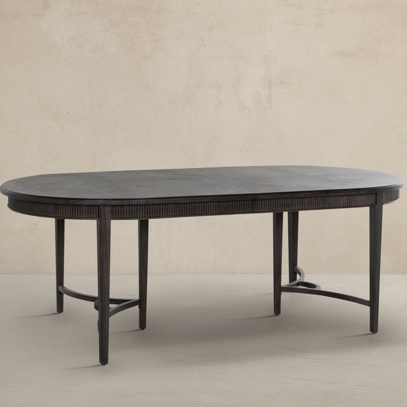 Whitlock Extendable Solid Wood Dining Table, Cerused Forest Black