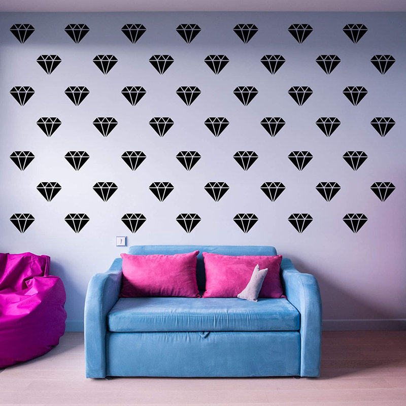 Abstract Non-Wall Damaging Wall Decal, Black