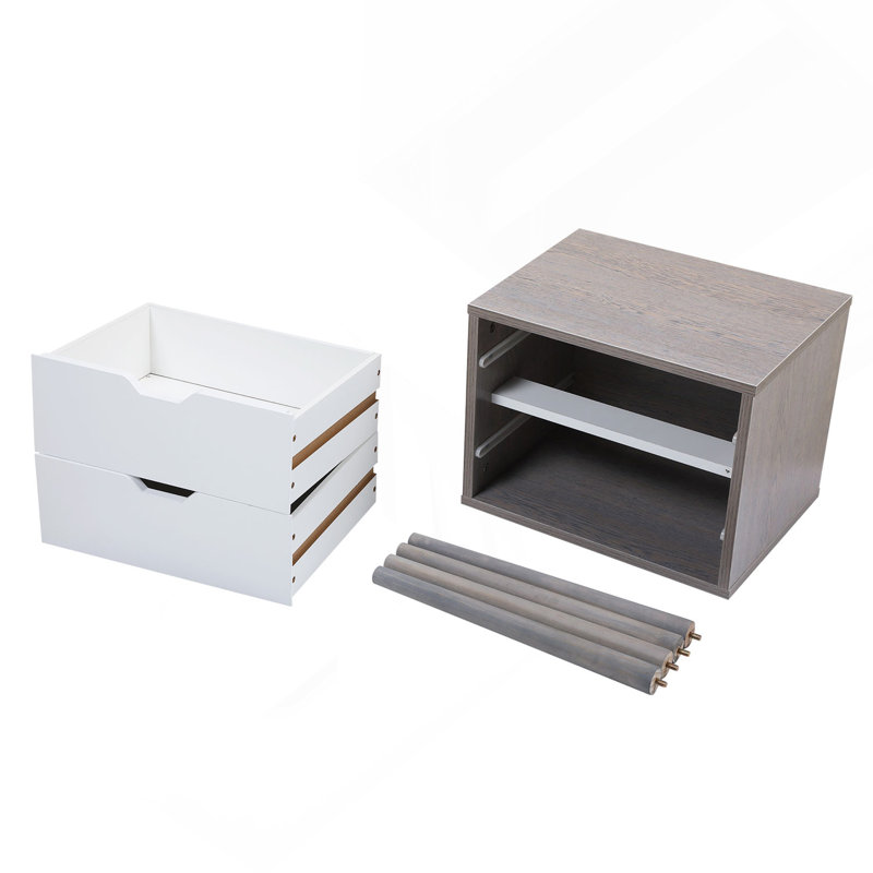 Ensemble de 2 tables de chevet avec rangement à deux tiroirs