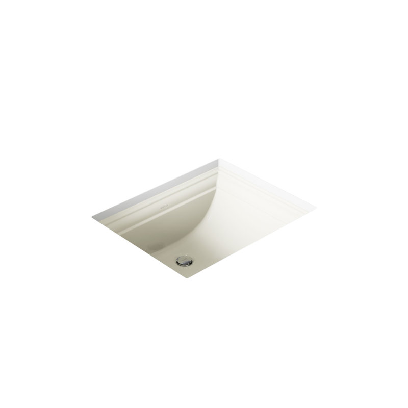 Memoirs Vitreous China Rectangular Undermount Bathroom Sink with Overflow, Biscuit
