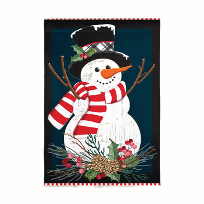 Drapeau de jardin Holly Snowman