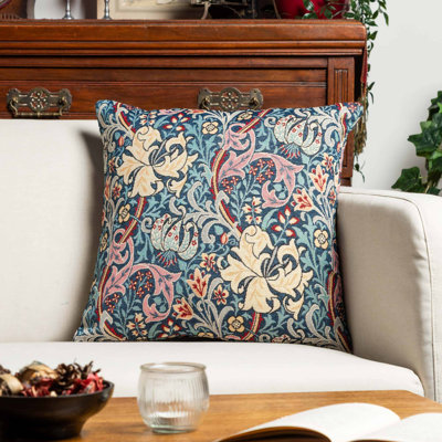 Floral Blue Throw Cushion