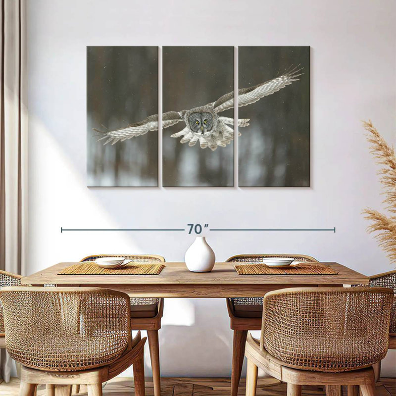 Flying Great Gray Owl, 36" H x 57" W
