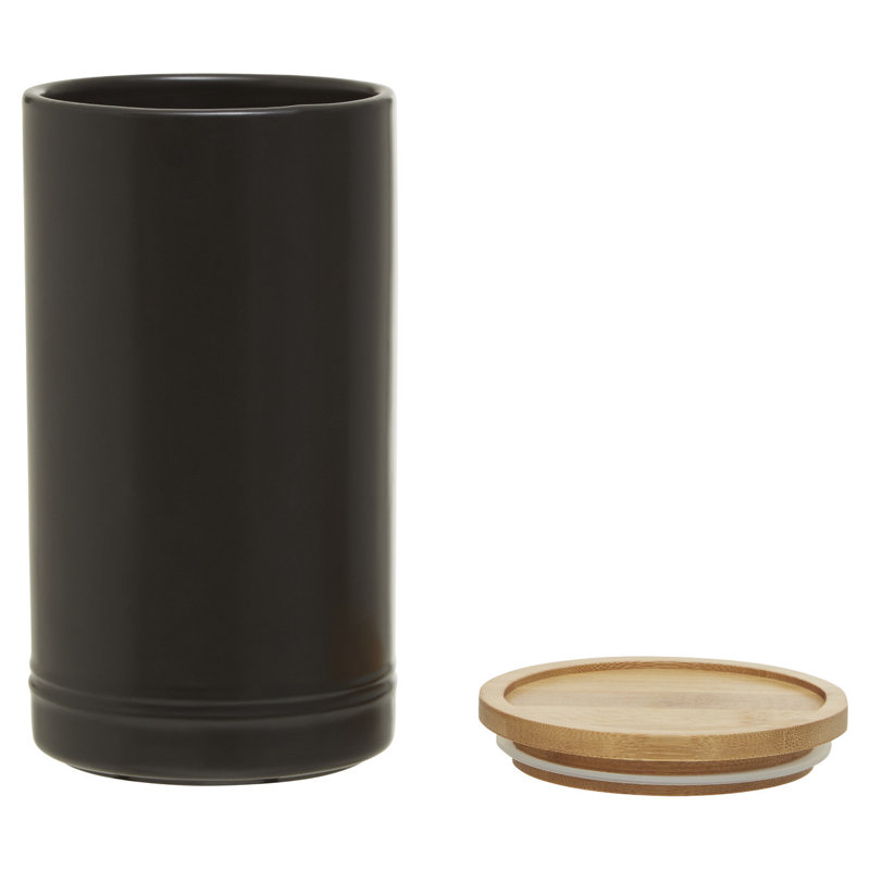 Fenwick Ceramic / Porcelain Jar, Black, 12cm H x 11cm W x 11cm D