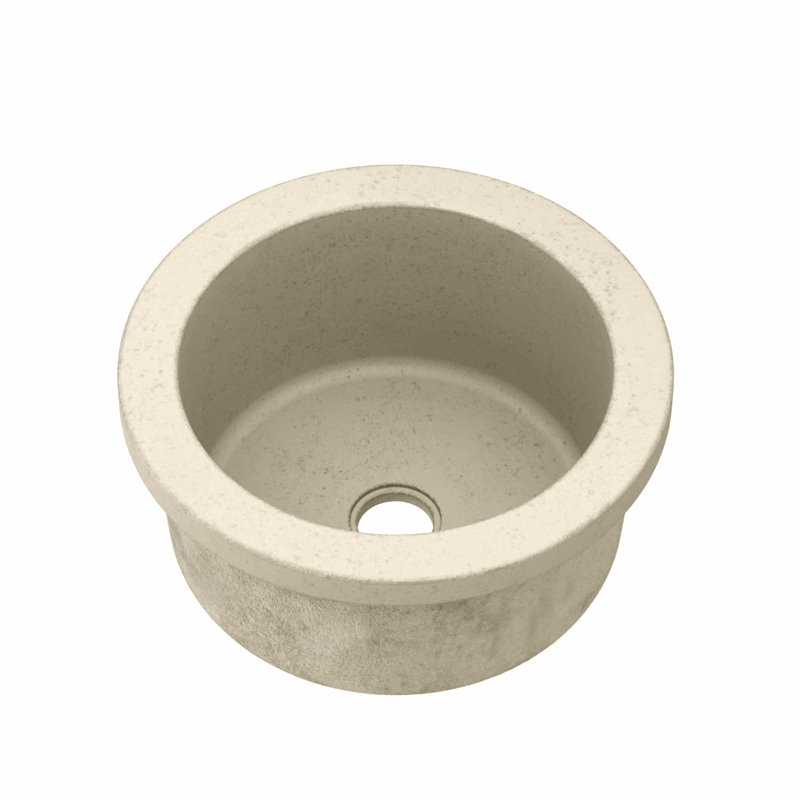 Malibu NativeStone Concrete 14" Round Dual Mount Bar Sink, Sand