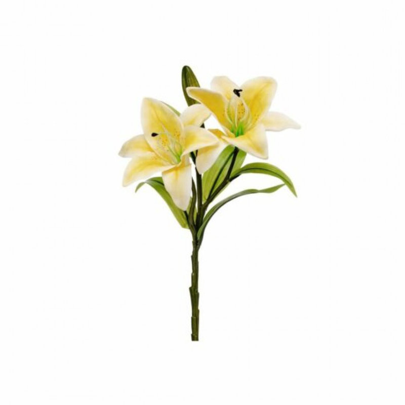 Lys blanc jour avec fleurs artificielles, Jaune, H 14 po x l 6 po x P 5 po