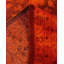 Tapis orange / rouge surteint de conception unique 8 pi 2 po x 10 pi 5 po Overdyed