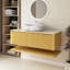 Meuble-lavabo et lavabo 48 po, armoire en contreplaqué flottant (chêne Corolla), cuve en céramique de marbre, plateau fritté blanc, pré-assemblé