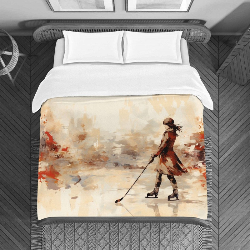 Housse de couette Ice Skating Bedding, Housse de couette pour très grand lit