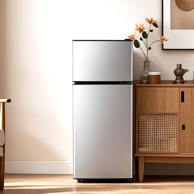 Double Door Small Refrigerator With Freezer, 3.8 Cu.ft Mini Fridge With 7 Level Adjustable Thermostat & Removable Shelves on Fridge.com