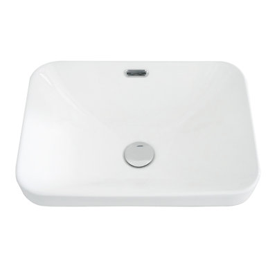 Integrated White Ceramic Basin with Easy Clean Surface