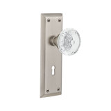 New York Plate with Decorative Keyhole and Crystal Meadows Knob
