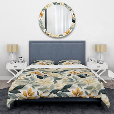 Ensemble de housse de couette Neutral Leaves IV